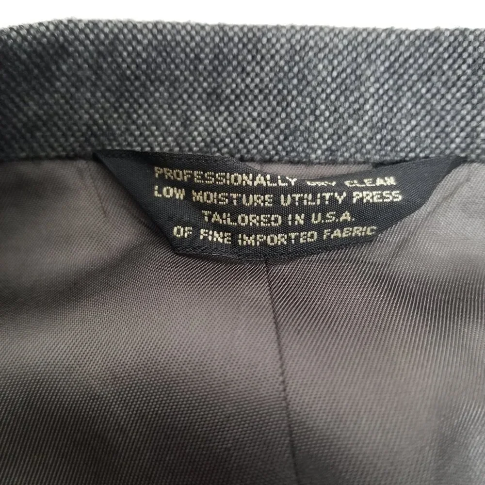 Vintage Jaymar Ruby Double Breasted Blazer 48R Gray Wool Blend Professional